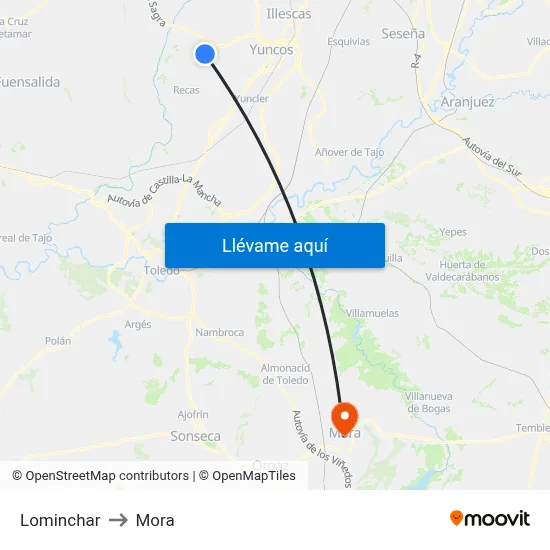 Lominchar to Mora map