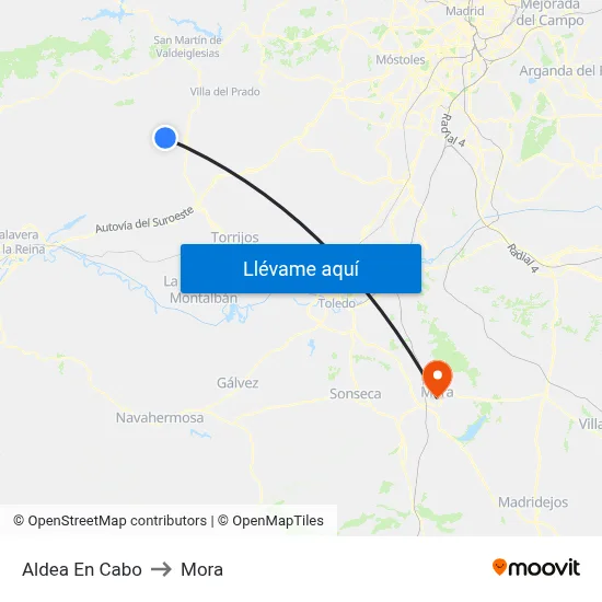 Aldea En Cabo to Mora map