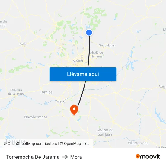 Torremocha De Jarama to Mora map