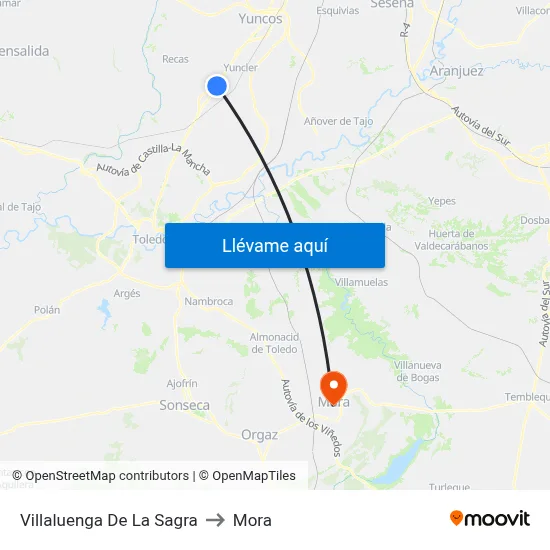 Villaluenga De La Sagra to Mora map
