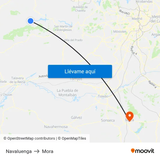 Navaluenga to Mora map