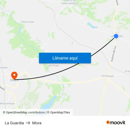 La Guardia to Mora map
