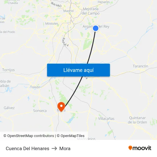 Cuenca Del Henares to Mora map