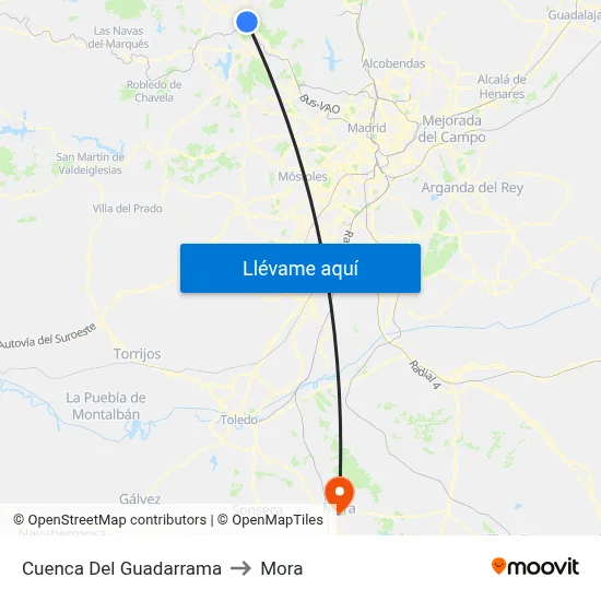 Cuenca Del Guadarrama to Mora map