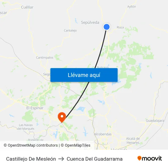 Castillejo De Mesleón to Cuenca Del Guadarrama map