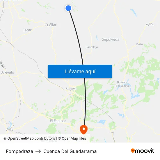 Fompedraza to Cuenca Del Guadarrama map