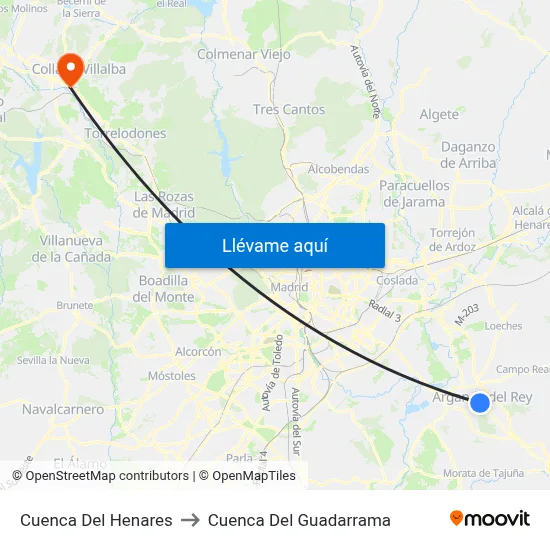 Cuenca Del Henares to Cuenca Del Guadarrama map