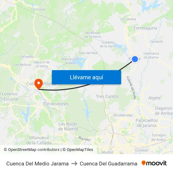 Cuenca Del Medio Jarama to Cuenca Del Guadarrama map