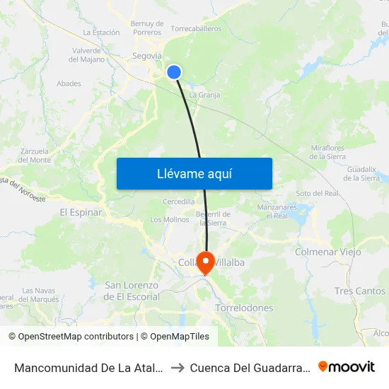 Mancomunidad De La Atalaya to Cuenca Del Guadarrama map