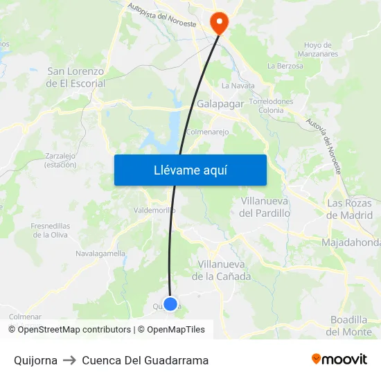 Quijorna to Cuenca Del Guadarrama map