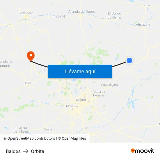 Baides to Orbita map