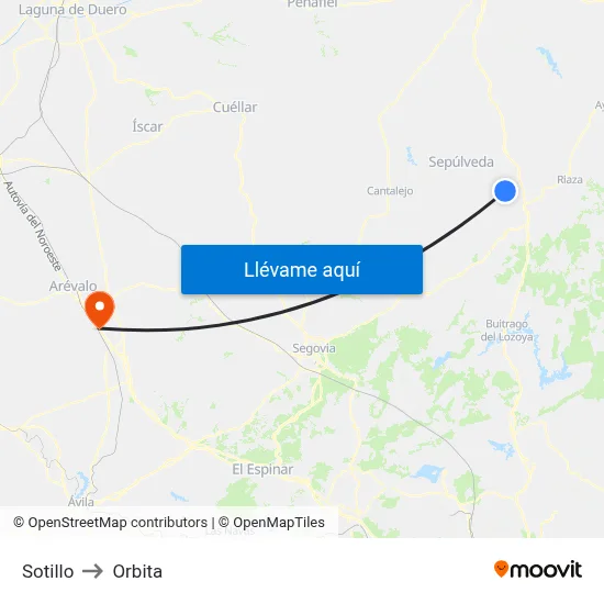 Sotillo to Orbita map