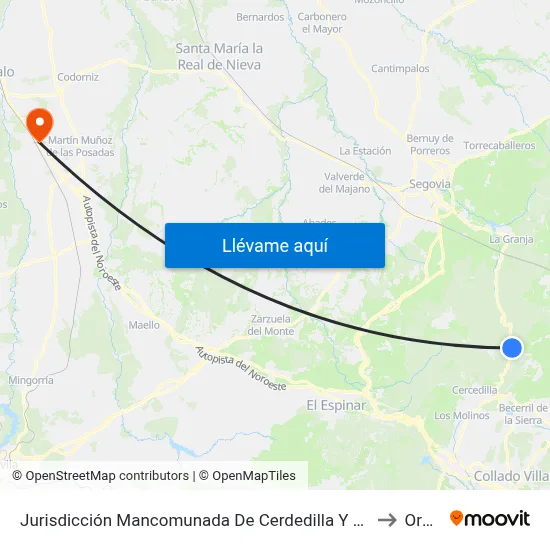 Jurisdicción Mancomunada De Cerdedilla Y Navacerrada to Orbita map