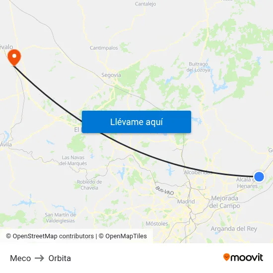 Meco to Orbita map