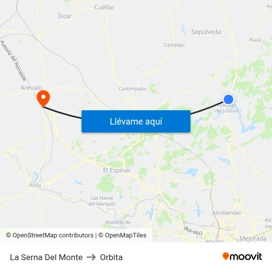 La Serna Del Monte to Orbita map