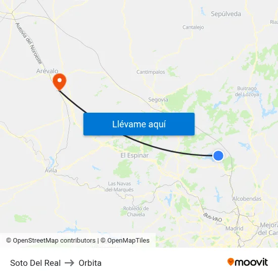 Soto Del Real to Orbita map