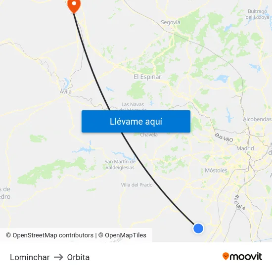 Lominchar to Orbita map