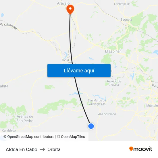 Aldea En Cabo to Orbita map