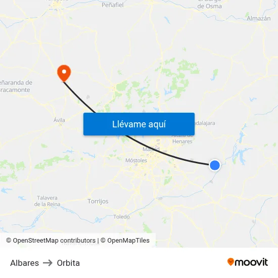 Albares to Orbita map