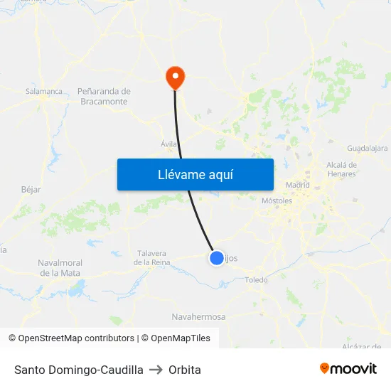 Santo Domingo-Caudilla to Orbita map