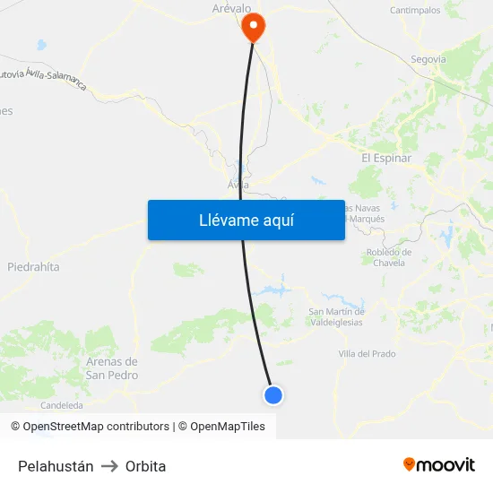 Pelahustán to Orbita map