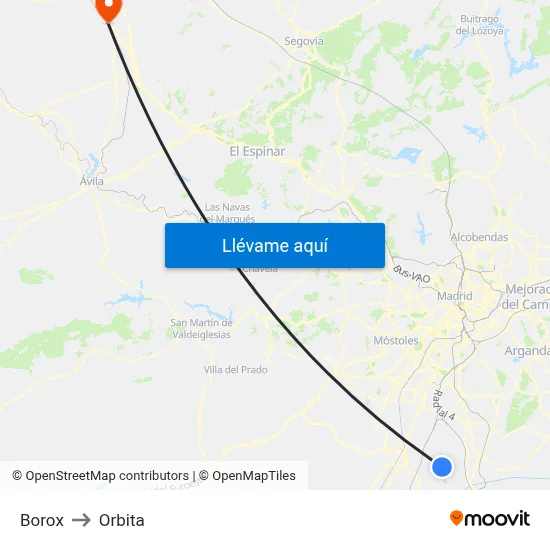 Borox to Orbita map