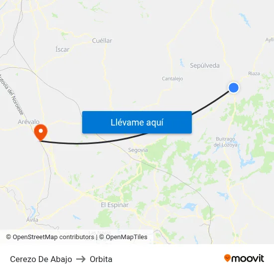 Cerezo De Abajo to Orbita map