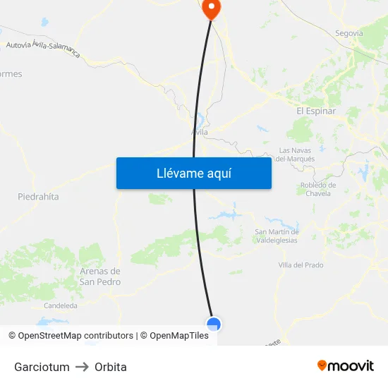 Garciotum to Orbita map