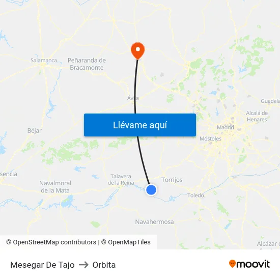 Mesegar De Tajo to Orbita map