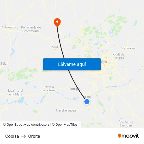Cobisa to Orbita map