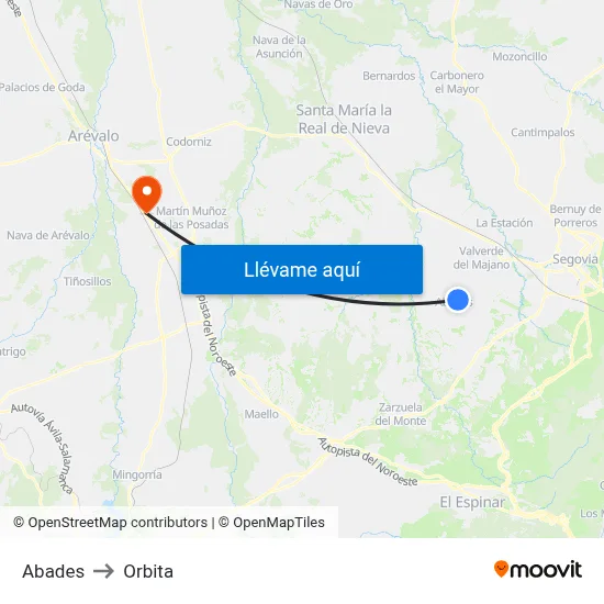 Abades to Orbita map