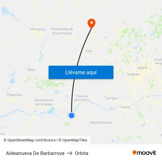 Aldeanueva De Barbarroya to Orbita map
