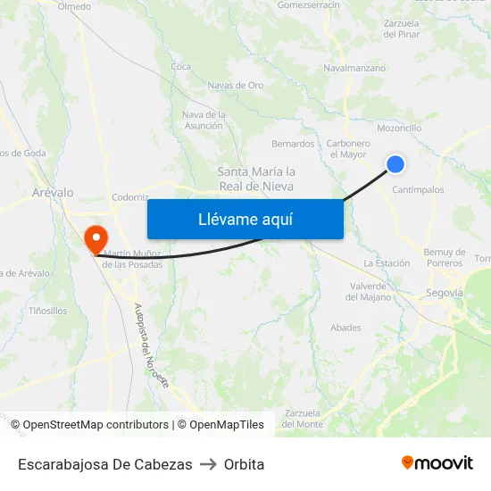 Escarabajosa De Cabezas to Orbita map