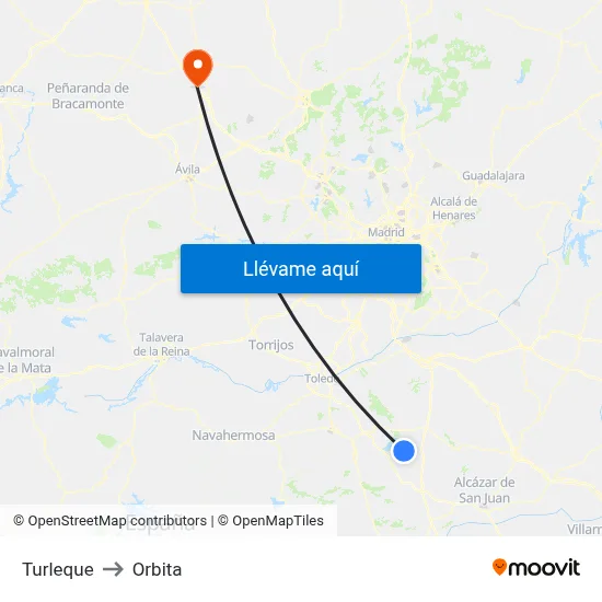 Turleque to Orbita map