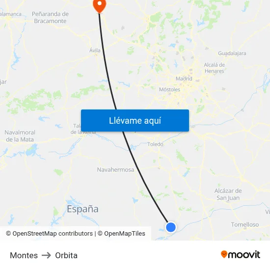 Montes to Orbita map
