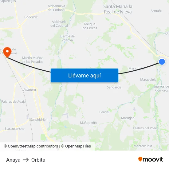 Anaya to Orbita map