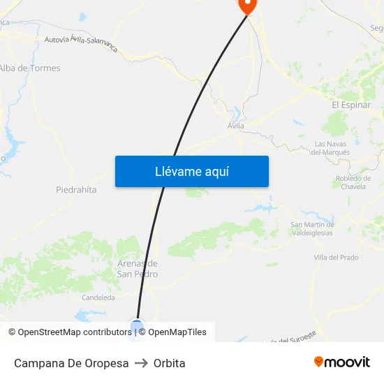 Campana De Oropesa to Orbita map