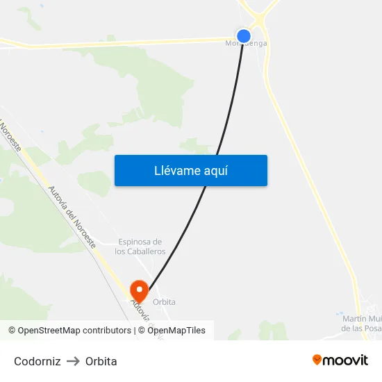 Codorniz to Orbita map