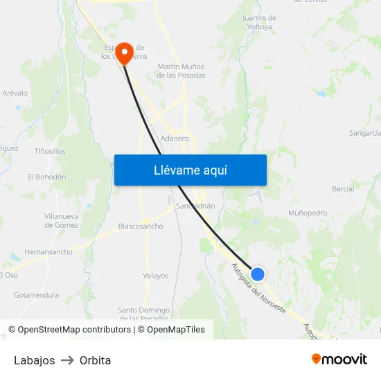 Labajos to Orbita map
