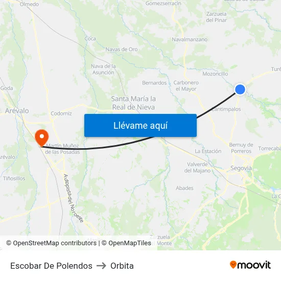 Escobar De Polendos to Orbita map