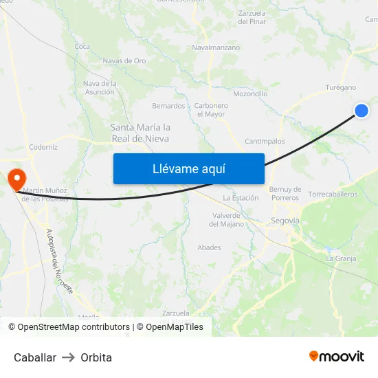 Caballar to Orbita map