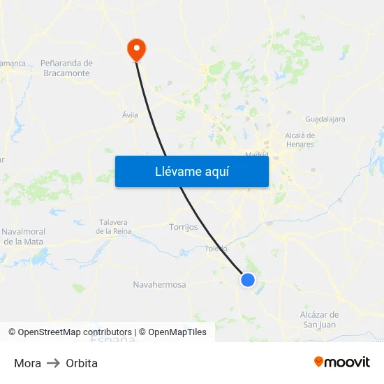Mora to Orbita map