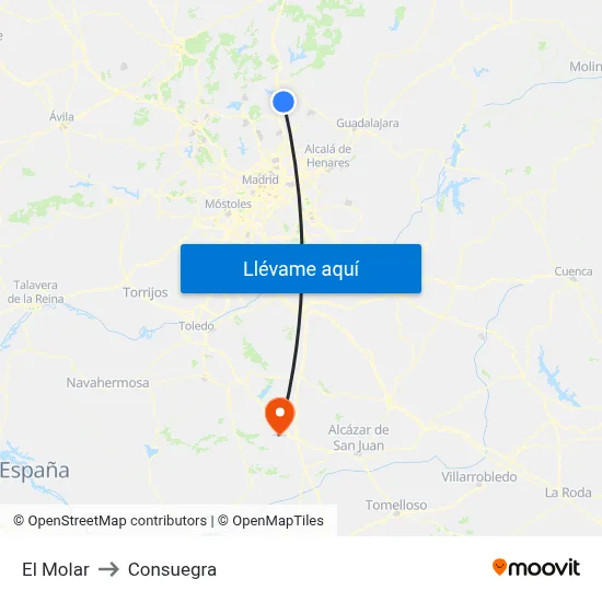 El Molar to Consuegra map