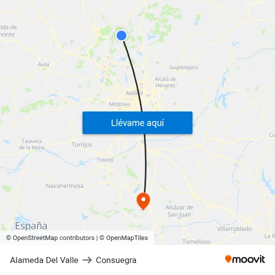 Alameda Del Valle to Consuegra map