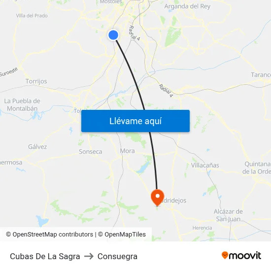 Cubas De La Sagra to Consuegra map