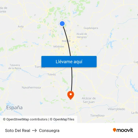 Soto Del Real to Consuegra map