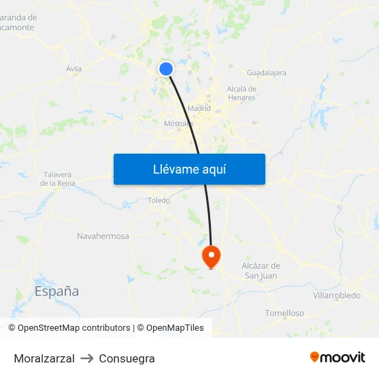Moralzarzal to Consuegra map