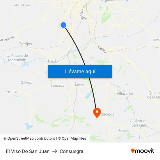 El Viso De San Juan to Consuegra map