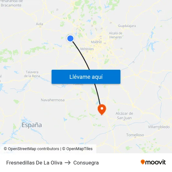 Fresnedillas De La Oliva to Consuegra map