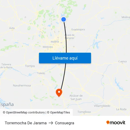 Torremocha De Jarama to Consuegra map